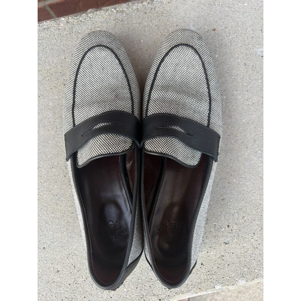 $470 BOUGEOTTE Women’s Loisir  Gomme panelled Penny loafers 37 EU Italy Made